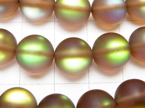 Frostbraun Luna Flash Runde 10mm 1Strang Perlen (ca. 15 Zoll / 36 cm)
