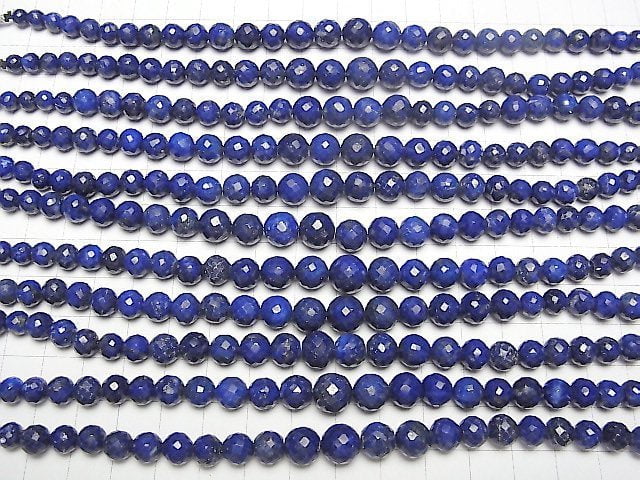 Hochwertiger Lapislazuli AAA Rundschnitt halb oder 1 Strang Perlen (ca. 7 Zoll / 18 cm)