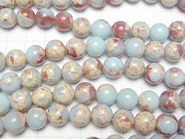 Pastel blue color Kaolinite Round 10mm half or 1strand beads (aprx.15inch/36cm)