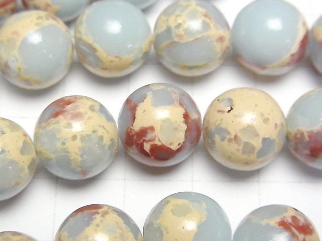 Pastel blue color Kaolinite Round 12 mm half or 1strand beads (aprx.15 inch / 36 cm)