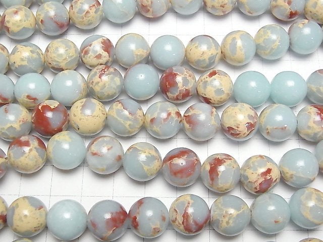 Pastel blue color Kaolinite Round 12 mm half or 1strand beads (aprx.15 inch / 36 cm)