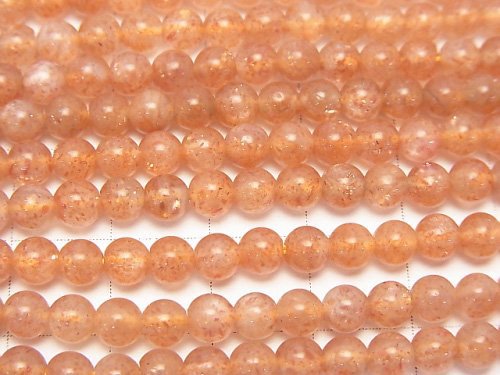 1strand $11.79! Tanzania Sunstone AAA - Round 4mm 1strand beads (aprx.15inch / 38cm)