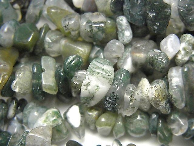 Moss Agate Chips 1strand beads (aprx.31inch/78cm)