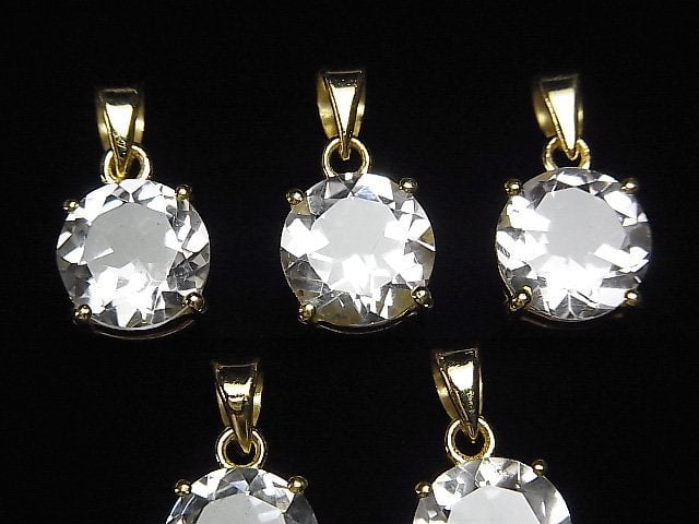 Hochwertiger Kristall AAA Brillant geschliffen 10 x 10 x 7 mm Anhänger 18 KGP