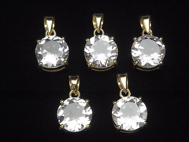 Hochwertiger Kristall AAA Brillant geschliffen 10 x 10 x 7 mm Anhänger 18 KGP