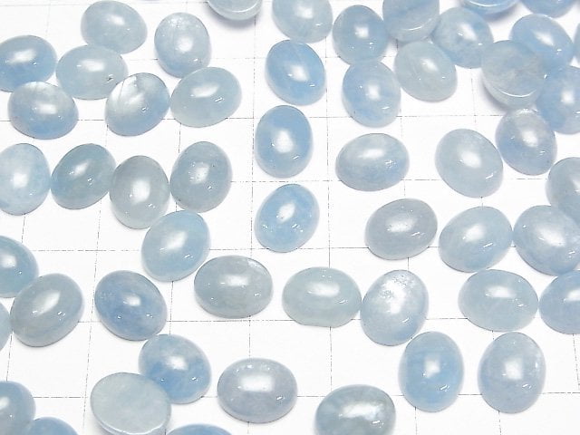 Namibia Aquamarin AAA- Oval Cabochon 10x8mm 2 Stück