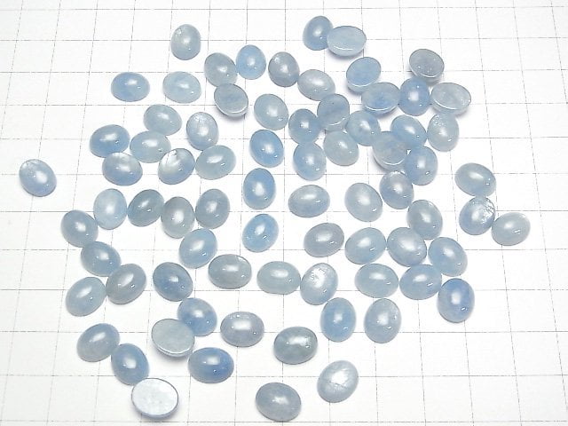 Namibia Aquamarin AAA- Oval Cabochon 10x8mm 2 Stück