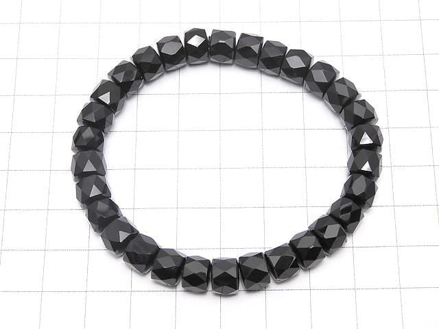 High Quality! Onyx AAA Faceted Button Rondelle 8x8x6mm Bracelet