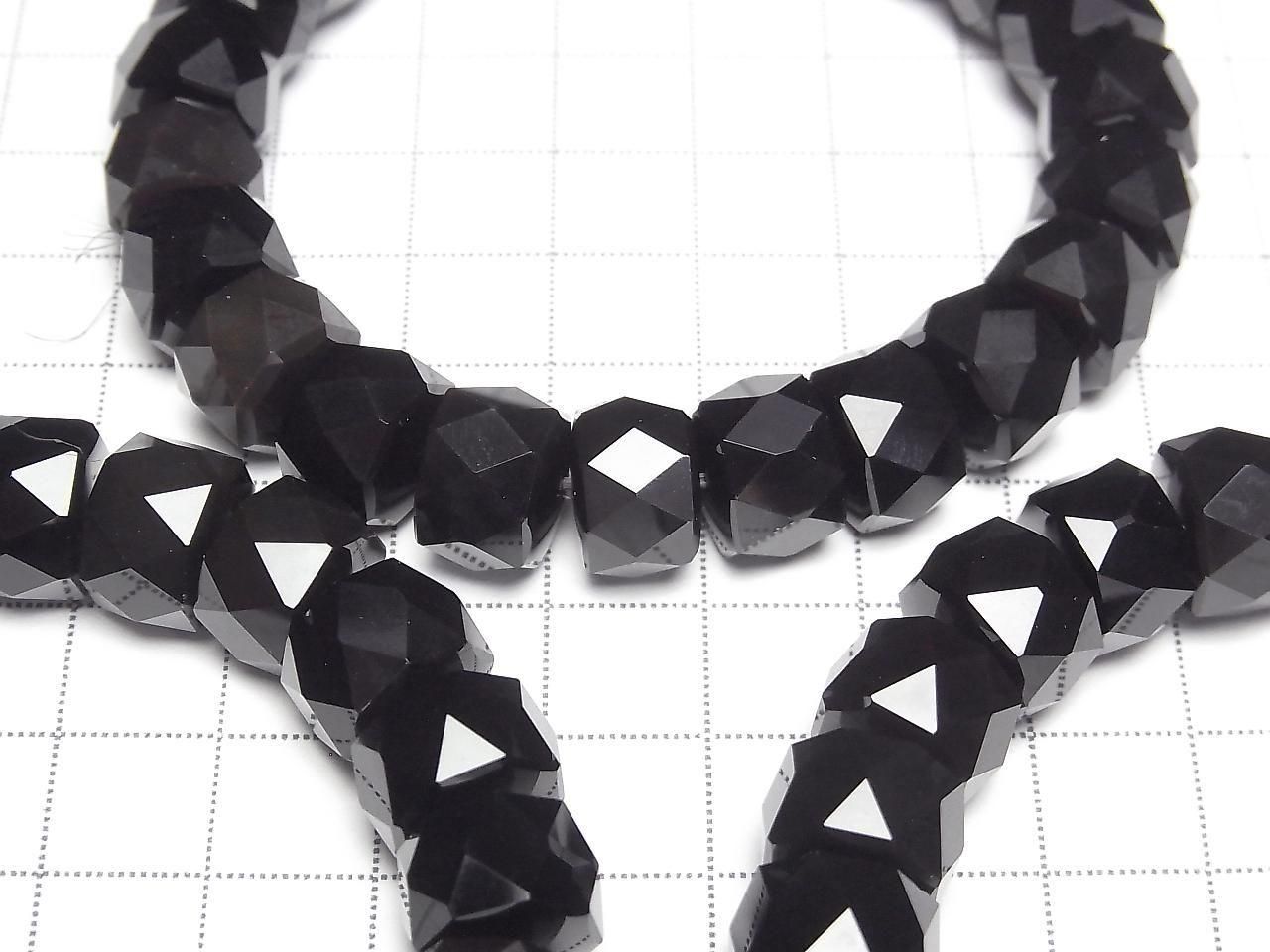 Qualité supérieure ! Bracelet Onyx AAA facetté bouton rondelle 12x12x8mm