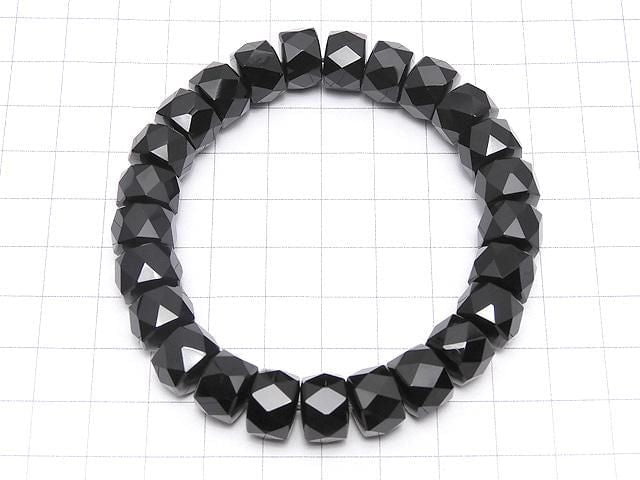 High Quality! Onyx AAA Faceted Button Rondelle 12x12x8mm Bracelet