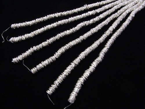 Copper Rondelle 6x6x1mm Silver half or 1strand beads (aprx.7inch/18cm)