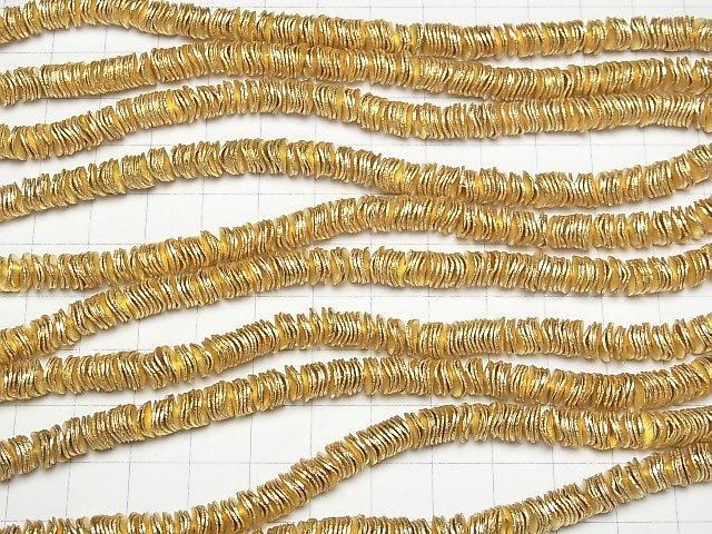 Copper Rondelle 6x6x1mm 18KGP half or 1strand beads (aprx.7inch/18cm)