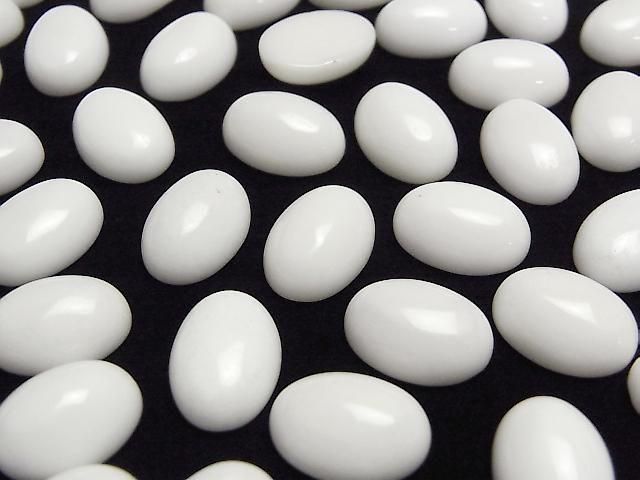 Weißer Onyx AAA ovaler Cabochon 14x10mm 3 Stück
