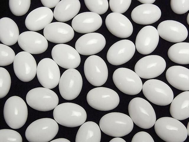 Weißer Onyx AAA ovaler Cabochon 14x10mm 3 Stück