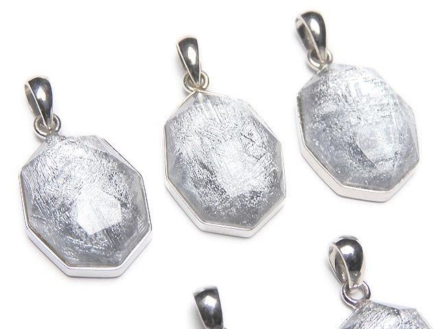 隕石(瑞典)八角形吊墜 16x12x7mm 銀925