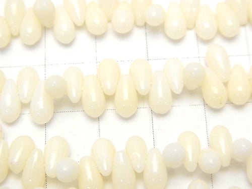 White Coral Drop (Smooth) 7x4x4mm 1strand beads (aprx.15inch/38cm)