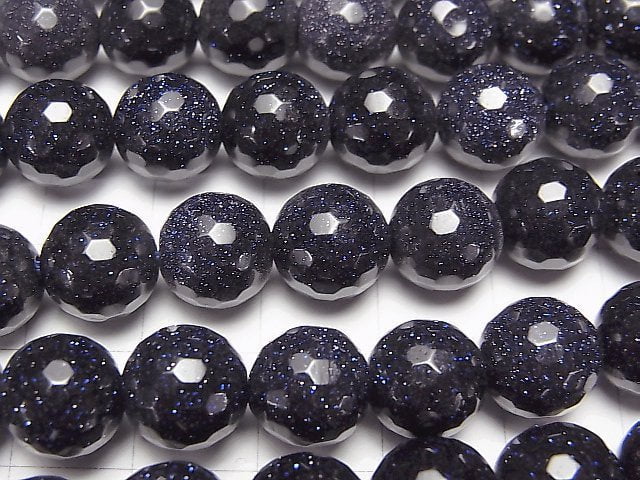 1strand $7.79! Blue Golden Sand Stone 128Faceted Round 10mm 1strand beads (aprx.15inch/36cm)