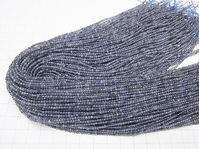 Hochwertig! Iolith AAA- facettierte runde 2 mm 1 Strang Perlen (ca. 15 Zoll / 36 cm)