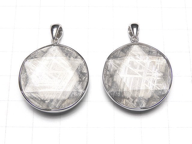 Meteorite Pendant Both Side Finish 27 mm Silver 925