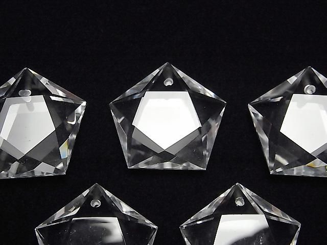 Hochwertig! Kristallquarz AAA Fünfzackiger Stern 25x26mm 1 Stück