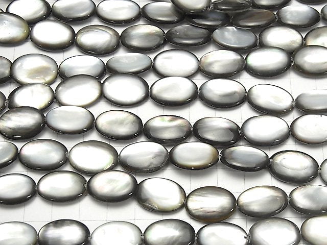 Schwarzlippen-Austernschale AAA Oval 18x13mm Halb oder 1 Strang Perlen (ca. 15 Zoll / 36 cm)