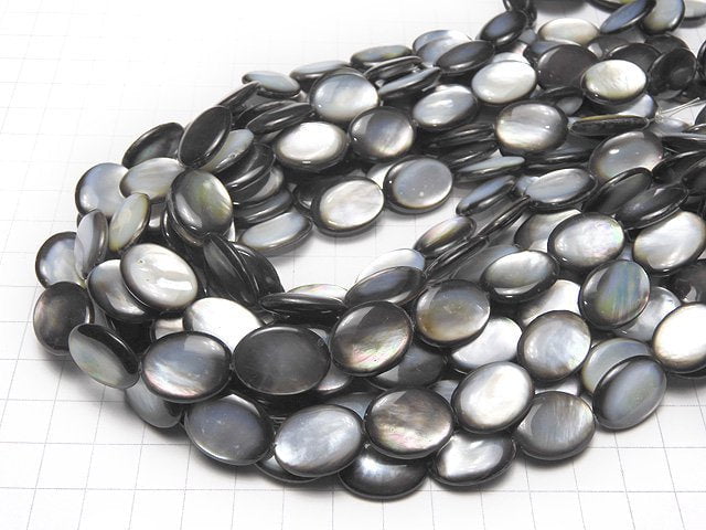 Schwarzlippen-Austernschale AAA Oval 20x15mm halb oder 1 Strang Perlen (ca. 14 Zoll / 34 cm)
