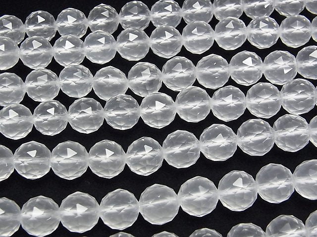 High Quality! Milky Quartz AAA Triangle Faceted Round 10mm half or 1strand beads (aprx.15inch/37cm)