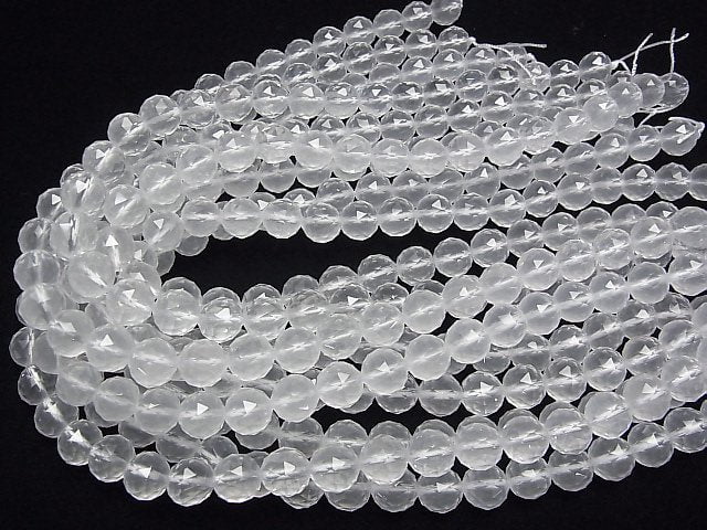 High Quality! Milky Quartz AAA Triangle Faceted Round 10mm half or 1strand beads (aprx.15inch/37cm)