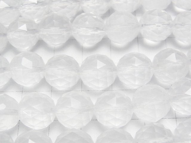 High Quality! Milky Quartz AAA Triangle Faceted Round 12mm half or 1strand beads (aprx.15inch/37cm)