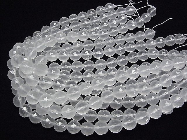 High Quality! Milky Quartz AAA Triangle Faceted Round 12mm half or 1strand beads (aprx.15inch/37cm)