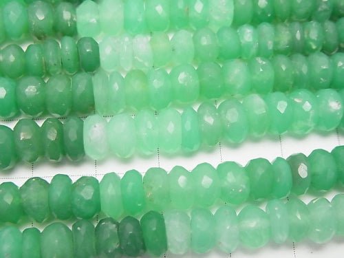 Chrysoprase AA++ Faceted Button Rondelle half or 1strand beads (aprx.14inch/34cm)