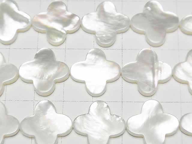 Nacre Blanche de Haute Qualité (Huître à lèvres argentées) Motif Fleur AAA 18x18mm 1/4 ou 1 fil de perles (env. 36cm/15pouces)