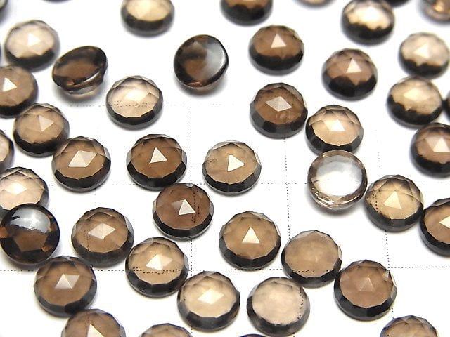 Hochwertiger rauchiger Quarz AAA runde Rosenschliff 6x6mm 5 Stück