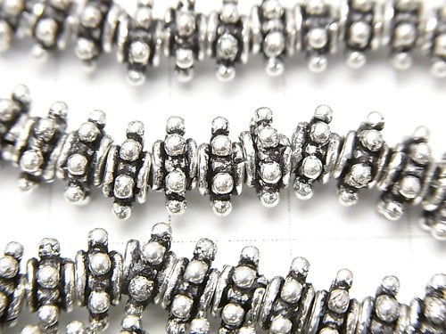 Copper Rondelle 8x8x3mm Silver Oxidized Finish half or 1strand beads (aprx.7inch / 18cm)
