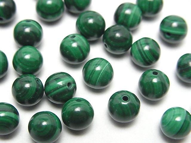 孔雀石 AAA 半孔圓珠 6mm 10顆