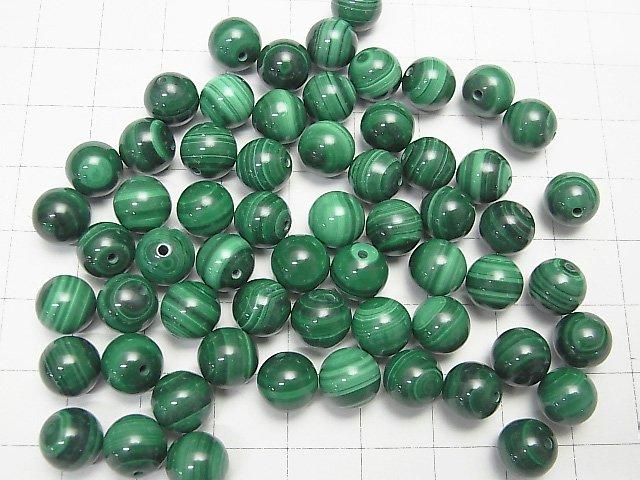 孔雀石 AAA 半孔圓珠 8mm 5顆
