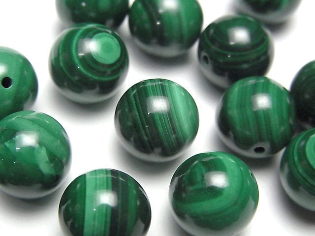 孔雀石 AAA 半孔圓珠 10mm 4顆
