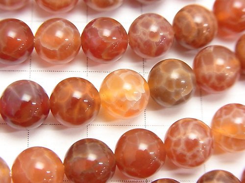 Fire Agate Round 8mm 1strand beads (aprx.15inch/37cm)