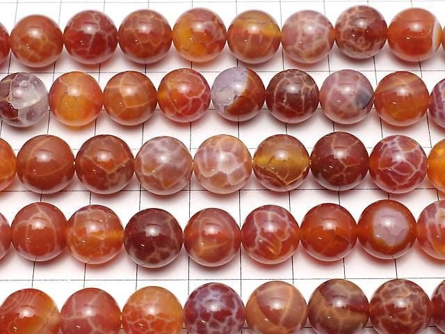 Fire Agate Round 12mm 1/4 or 1strand beads (aprx.15inch/36cm)
