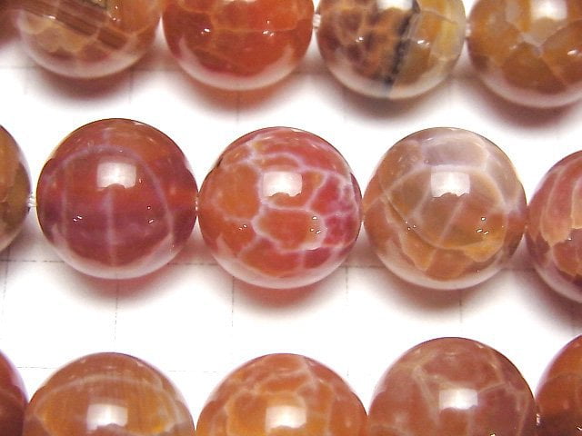 Fire Agate Round 14mm 1/4 or 1strand beads (aprx.15inch/36cm)