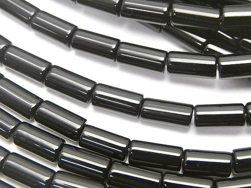 Onyx Rohr 8x4x4mm 1Strang Perlen (ca. 14 Zoll / 35 cm)