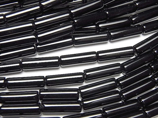 Onyx Rohr 13x4x4mm 1Strang Perlen (ca. 15 Zoll / 36 cm)