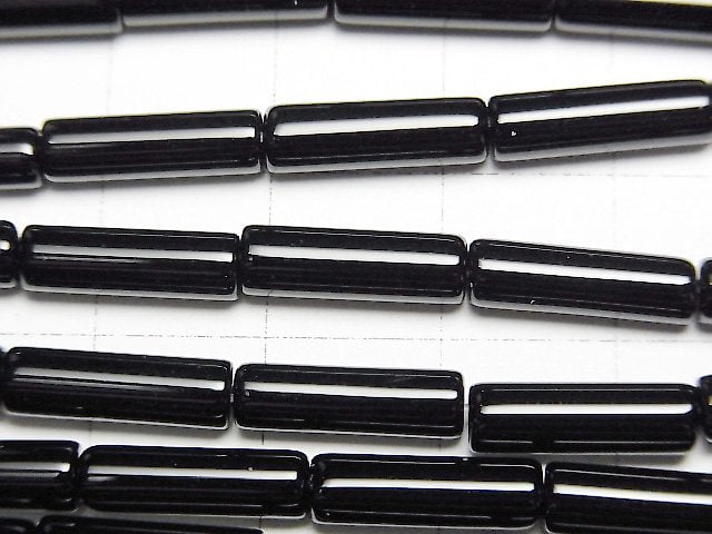 Onyx Rohr 13x4x4mm 1Strang Perlen (ca. 15 Zoll / 36 cm)