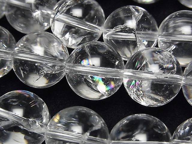 Perles irisées en quartz AAA, rondes de 14 mm, demi-fil ou fil complet (environ 36 cm/15 pouces)