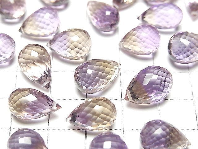 MicroCut Top-Qualität Ametrin AAAAA Tropfen facettierte Briolette 3 Stück