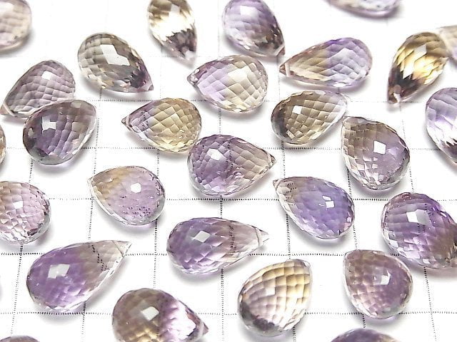 MicroCut Top-Qualität Ametrin AAAAA Tropfen facettierte Briolette 3 Stück