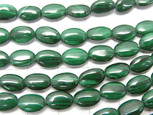 Malachit AAA oval 8x6x3mm halb oder 1 Strang Perlen (ca. 15 Zoll / 36 cm)