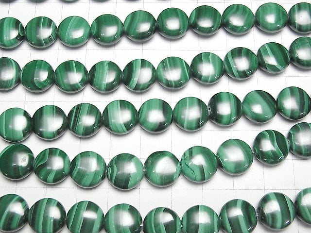 Malachit AAA Münze 12x12mm 1/4 oder 1 Strang Perlen (ca. 15 Zoll / 36 cm)