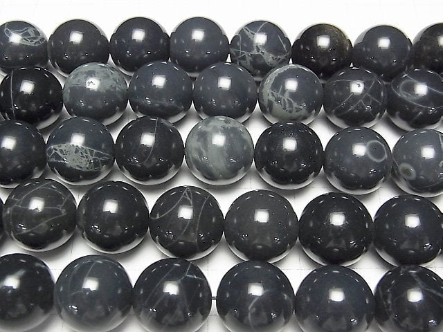 Spider Web Obsidian Round 16mm half or 1strand beads (aprx.15inch/36cm)