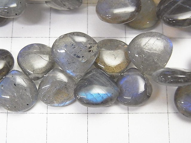 Blauer Labradorit AA++ Kastanienbriolette (glatt) halbe oder 1 Strang Perlen (ca. 7 Zoll / 18 cm)